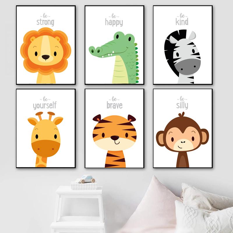 Постеры и принты на холсте Настенные картины Украшения для детской комнаты Принты с животными Вдохновляющие постеры Домашний декор Постеры без рамки
