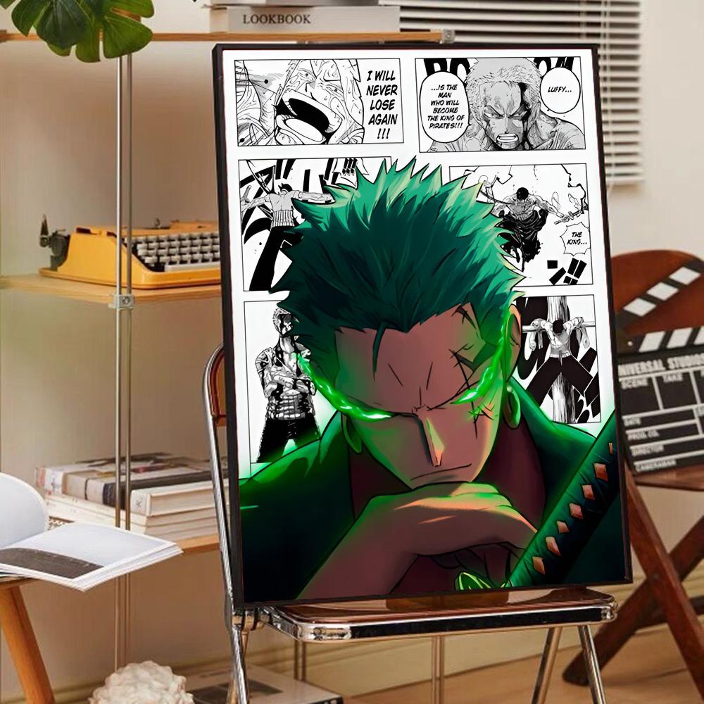 Аниме Крутой парень R-RoronoaS Zero Плакаты Постеры Наклейки HD Качество Настенное искусство Ретро Постеры для декора дома Постеры с фильмами 21cm×30cm NoFrame